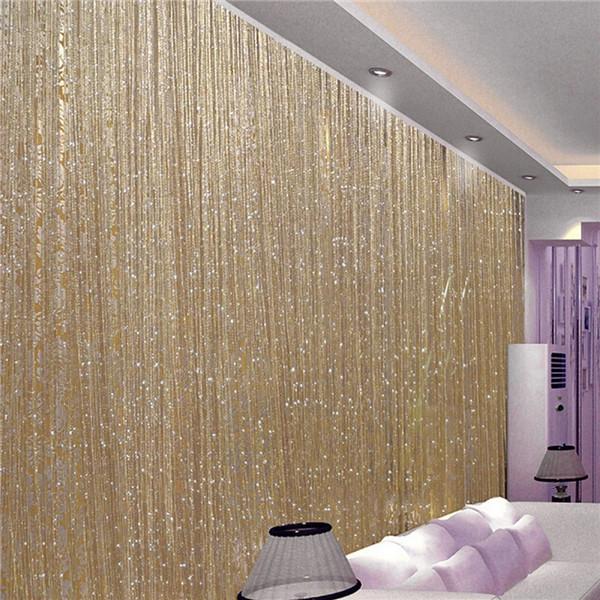 String Curtain Shiny Tassel Line Curtains Window Door Divider Drape Living Room Decor Valance Glitter Door String Curtain