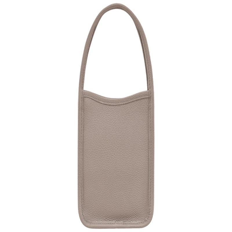 Longchamp Le Foulonné 14 однотонный открытая ручка тиснение монограммы коровья кожа органайзер сумка очень маленький женский цвет голубиный серый 10186021P55