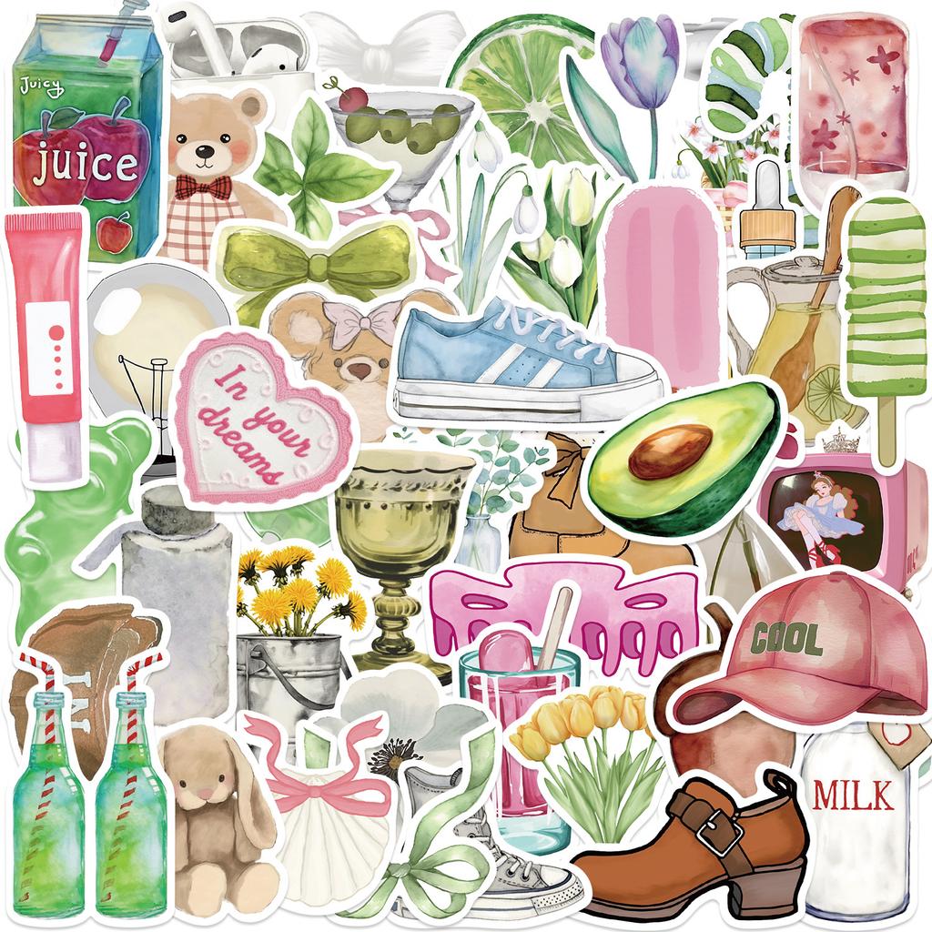 50 Pink Aesthetic Aesthetic Graffiti Stickers Guitar Laptop Suitcase DIY Waterproof Stickers