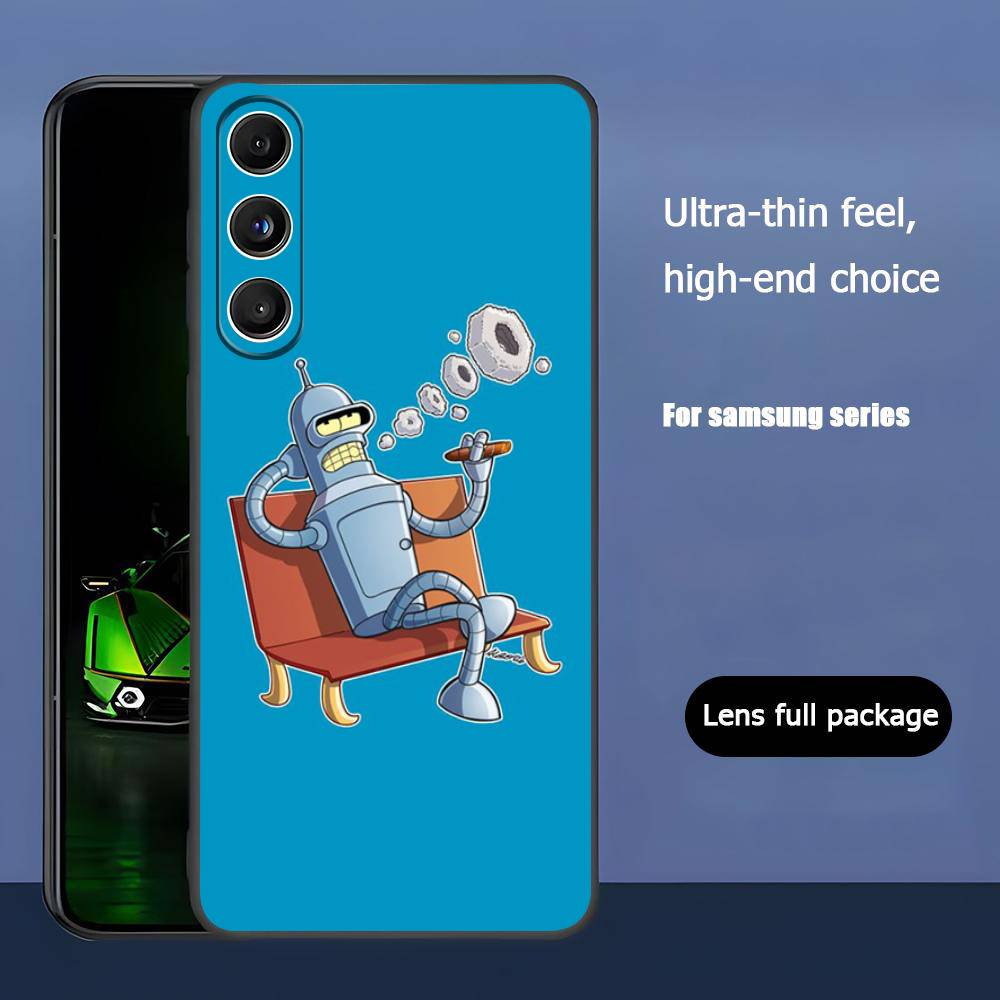 Милый Futuramas Для ребенка Для Samsung Galaxy S25 S24 S23 Ultra S22 S21 Plus S20 Черный Мягкий Силиконовый Защитный Чехол