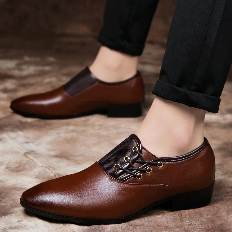 2024 Fashion Men Formal Shoes Size 38-48 Black Brown Classic Point Toe Men Dress Business Party Shoes