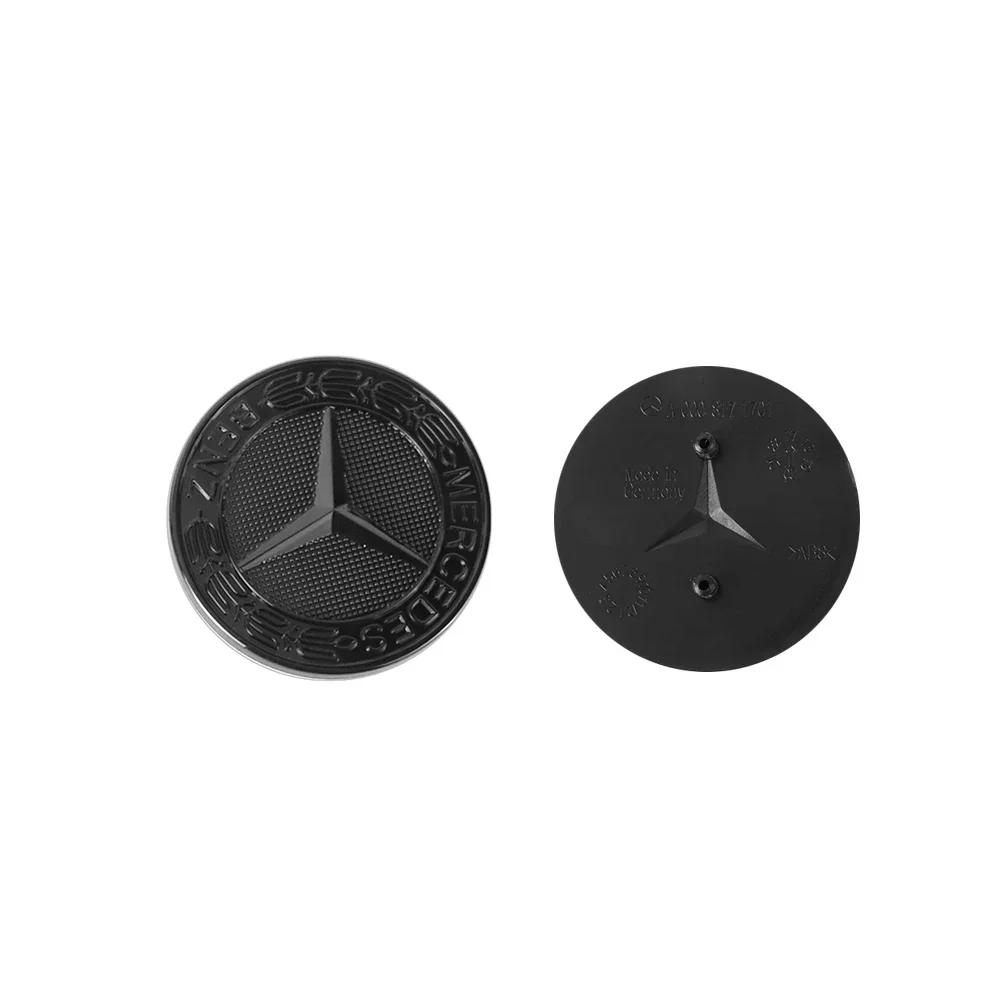 Car Sticker 57mm Car Front Hood Emblem Badge For Mercedes Benz AMG W203 W204 W210 W211 W212 W220 A0008171701 Bonnet 2 Pins Decor