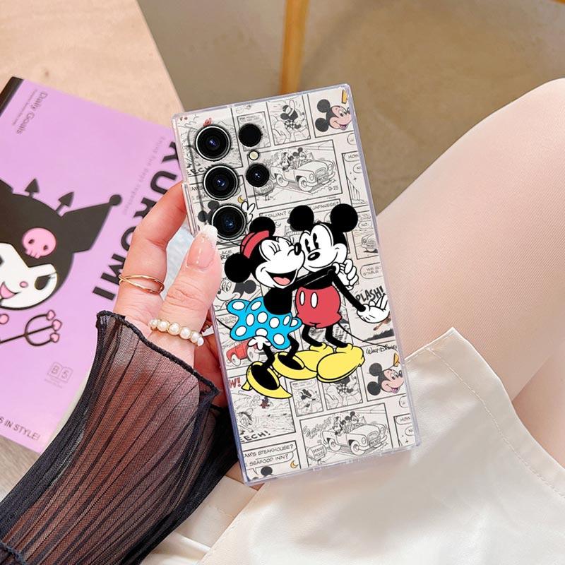 Disney Любовь Микки Минни Прозрачный чехол для Samsung Galaxy S26 S25 Ultra S24 S22 S26 Plus S20 S23 S21 S25 FE 5G Прозрачная крышка