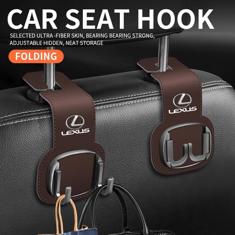 Car Headrest Hook Premium Suede Rear Seat Hanging Dual Hook For Lexus GS IS LS500h ES260 ES300h RX350h NX260 UX260 LM LC RZ450e ACX1