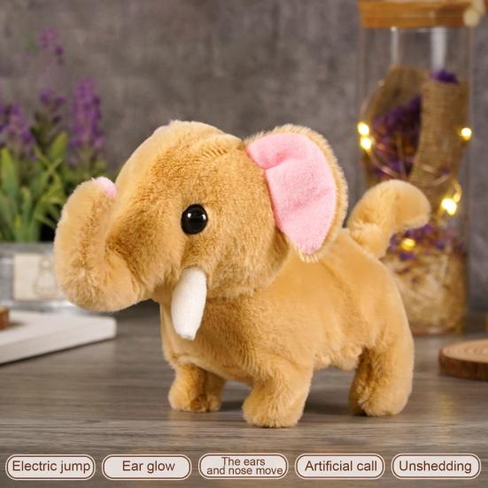 Kids Electric Plush Animal Toy Walking Interactive Robot Elephant Sheep Alpaca Panda Plushie Toy Toddlers Educational Simulation Animal Toy
