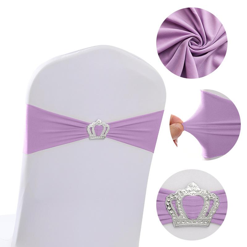 Elastic Chair Back Bow No Tie Strap with Heart Ring Wedding Banquet Decoration Stretch Butterfly Tie