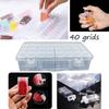 40 ячеек, коробка для хранения бусин, прозрачная полипропиленовая пластиковая коробка для хранения бусин, самодельная алмазная живопись, точки, сверление, инструменты для дизайна ногтей, чехол для хранения