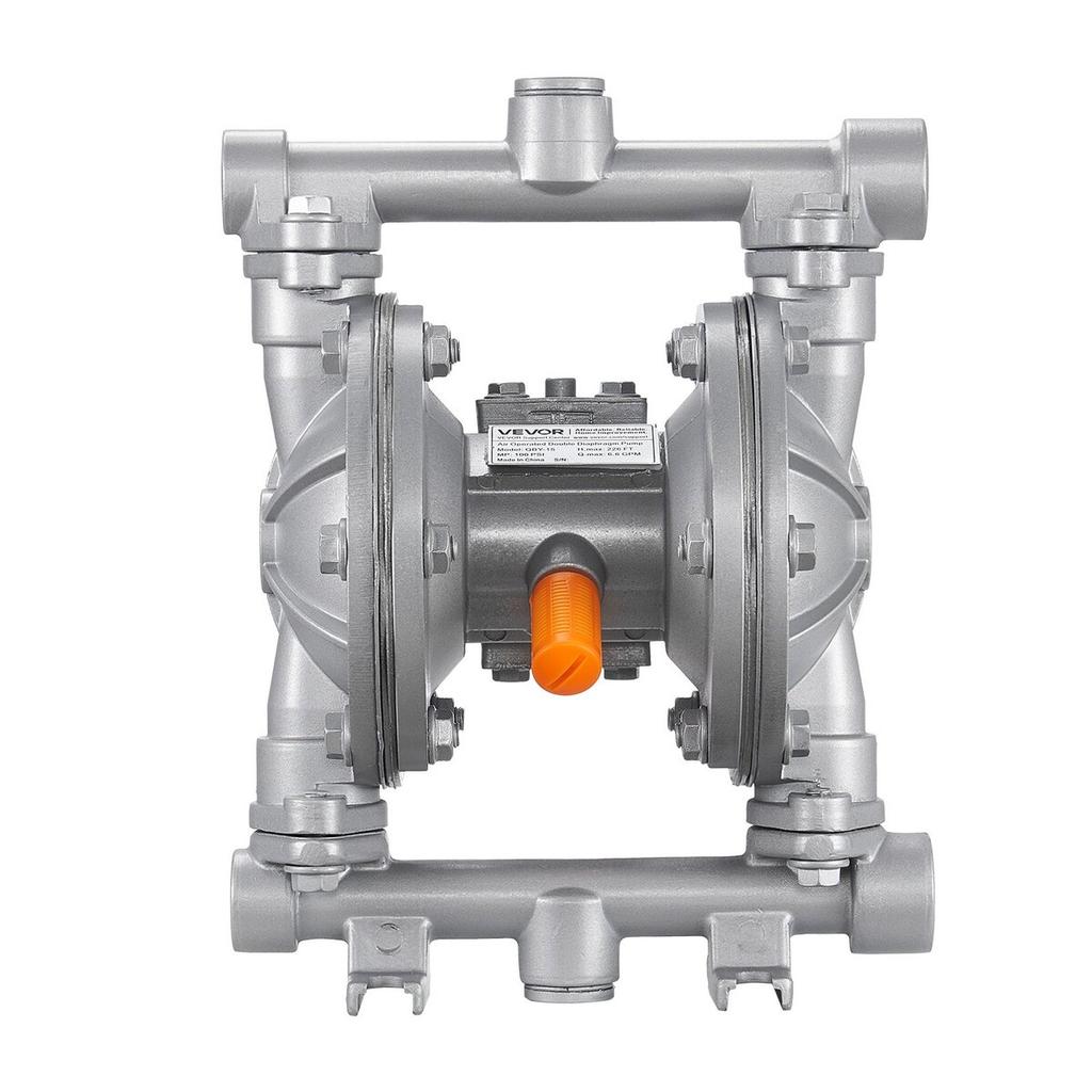 Air Operated Double Diaphragm Pump, 24.98 LPM Max, Standard Inlet & Outlet Air Pneumatic Waste Oil Transfer Pump, Aluminum Alloy Body, Dual