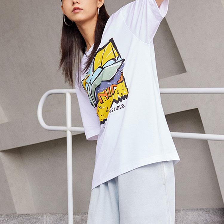 Футболка унисекс с подкладкой Sports Life с мультяшным принтом и круглым вырезом и короткими рукавами, белые топы AHST543-1