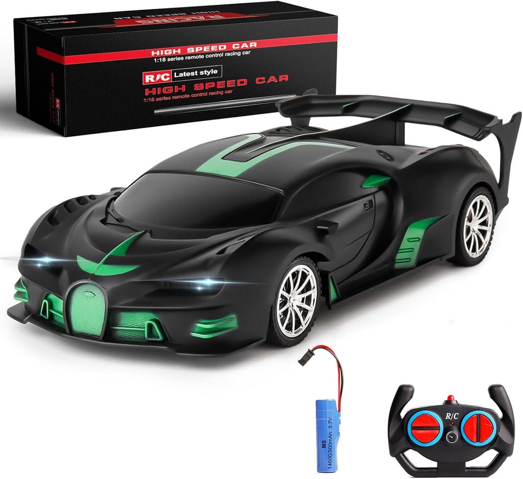 Машинка с дистанционным управлением 2,4 ГГц, перезаряжаемая, высокоскоростная, 1/18, радиоуправляемые машинки, игрушки, гонки, хобби, с фарами, рождественские подарки на день рождения для детей