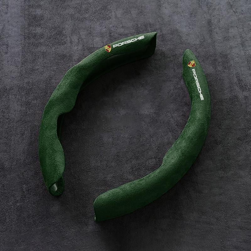 2 шт. Замшевая накладка на руль автомобиля, противоскользящая защитная оболочка для Porsche 911 Cayenne Carrera-GT 928 Panamera Boxster Macan 918