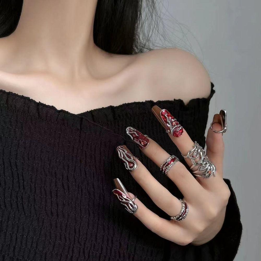 Корейский стиль ювелирных изделий Finger Cot цинковый сплав цинковый сплав кольцо фея кольцо для ногтей женские ювелирные изделия аксессуары кольцо для дизайна ногтей