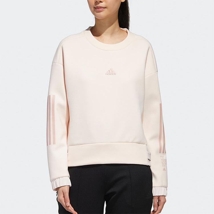 adidas Мягкая толстовка Style с принтом логотипа, укороченная повседневная спортивная женская толстовка розового цвета GM1460
