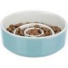 Slow Feeding Bowl - TRIXIE - 0.9 L - Ceramic - Grey/Blue - Round