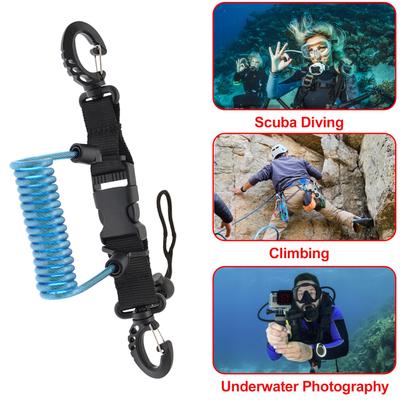 Спиральный кабель с защитой от потери камеры, фонарики, безопасный поводок для дайвинга, подводного плавания, серфинга, каякинга