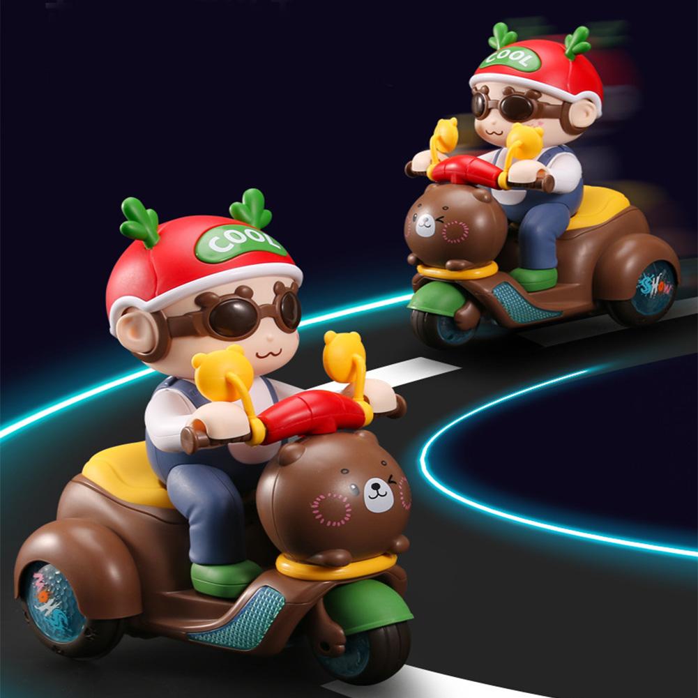 Мультяшный медведь, трюковой трехколесный велосипед, игрушка, вращающийся на 360° трюковой мотоцикл с музыкой, светом, танцующий электрический трехколесный велосипед, игрушки, подарки для детей