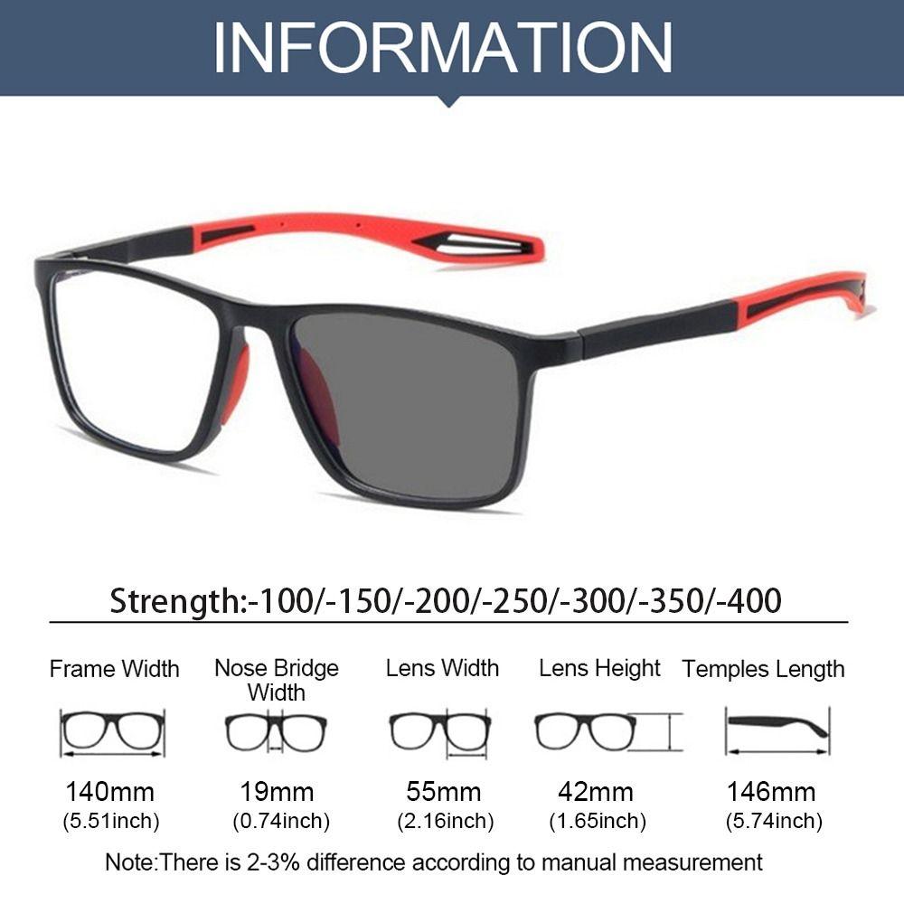 TR90 Frame Myopia Eyewear Lightweight Short Sighted Eyeglasses Photochromic Glasses Office