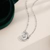 Women's PT950 Platinum 0.5CT Moissanite Star-Moon Necklace - High-End Design, Luxury Delicate, Good for Daily Commute