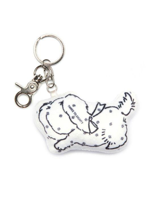 THREE TO EIGHTY POPPI KEYRING WHITE