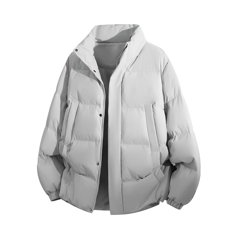 Men’s Thickened Stand Collar Winter Cotton Jacket - Warm, Trendy, Loose Fit, Versatile Casual Bread Coat for Couples