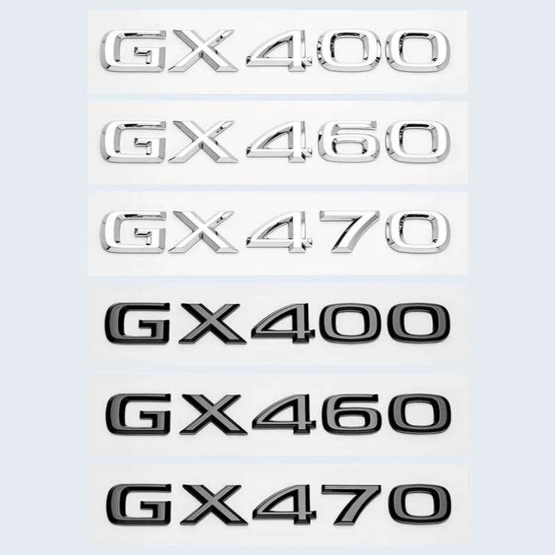 3D Trunk Emblem Badge Sticker for Lexus GX400 GX460 GX470 Letters Rear Logo ABS Chrome Silver/Glossy Black ABS1