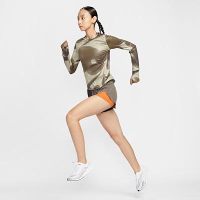 Women's Nike Dri Fit T Shirts Women's Desert Khaki Crew Neck Moderate
