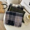 Имитация кашемира клетчатый шарф женский зимний Тондэмун мода мягкий вощеный теплый шаль с бахромой