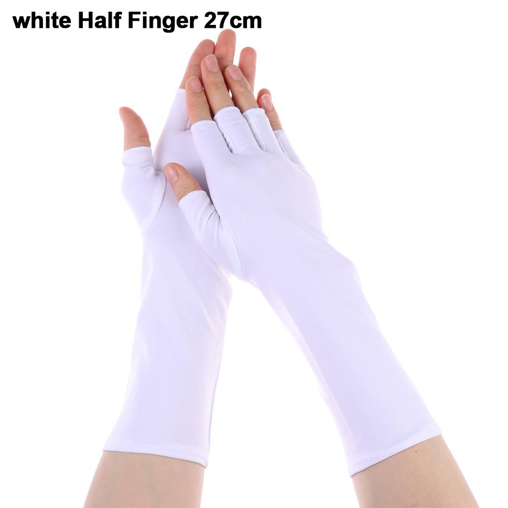 Accessories Arm Cool Solid Mittens Sunscreen Protection Half Finger Sleeves Fingerless Long Gloves