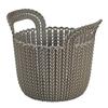 CURVER Knit Round Basket, 3L, Brown Basket, Tray, Document Case, Small Item Storage, Made of Recycled Plastic, Scandinavian Design, Easy To Clean,