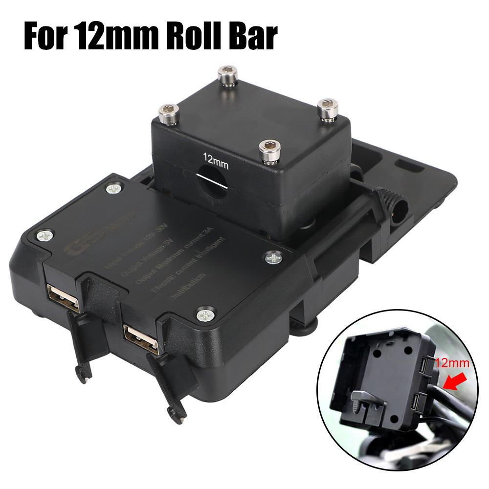 12-30V For BMW R1200GS ADV F800GS F700GS Honda CRF1000L Africa Twin 2016 USB Charger Universal Mobile Phone Holder Fit 12mm Roll Bar