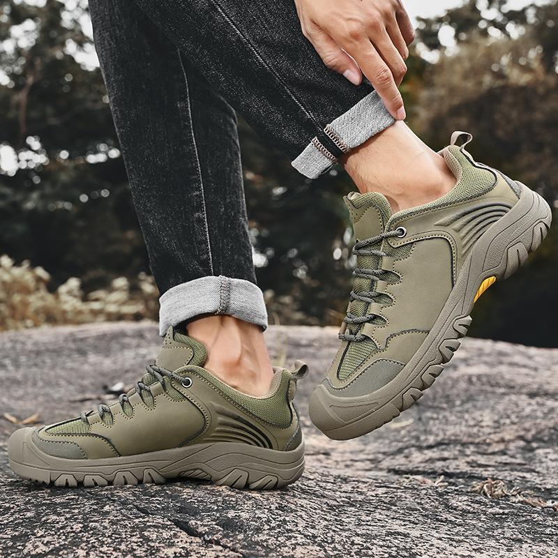 Кожаные походные ботинки мужские универсальные мужские повседневные туфли нескользящая мужская обувь для ходьбы ручной работы 2024 новая уличная мужская обувь