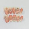 Ношение ногтей, накладные ногти ручной работы, ежедневные короткие французские конфеты персикового цвета, можно отсоединить с помощью накладных ногтей