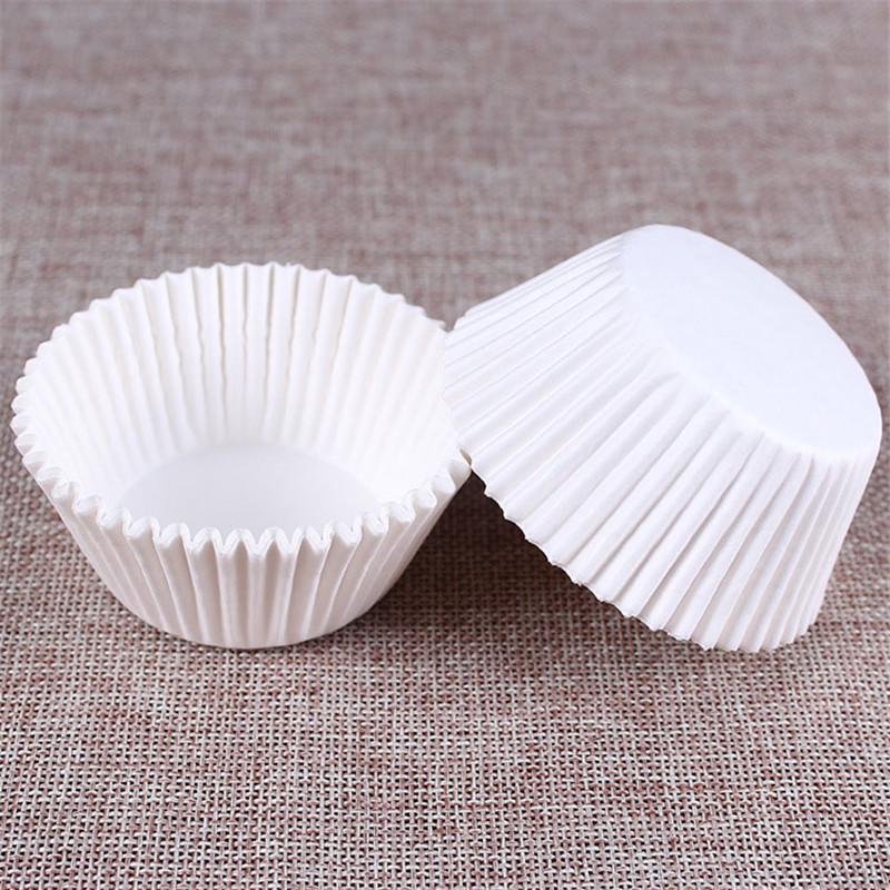 100Pcs White Cupcake Paper Cases Cupcake Paper Cups For Bakeware Cake Tools