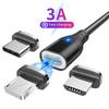 Магнитный кабель для быстрой зарядки Micro USB Type C для мобильного телефона Samsung Realme Oneplus Huawei Магнитный провод Data Cord