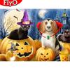 5D DIY Diamond Painting Cat New Diamond Embroidery Dog Mosaic Halloween Handmade Gift Wall Art