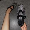 Crystal Hollow Flats Mary Jane Shoes Women Mesh Sandals Designer Summer 2025 Trend Woman Casual Dress Luxury Party Zapatos Mujer
