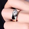 Moissanite Ring PT950 Plated Diamond Wedding Band Stylish Business Mens Ring