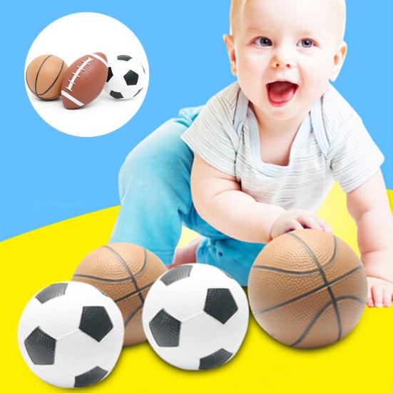 Mini Inflatable Rubber Ball Rugby Football Basketball Kids Outdoor Sports Toy