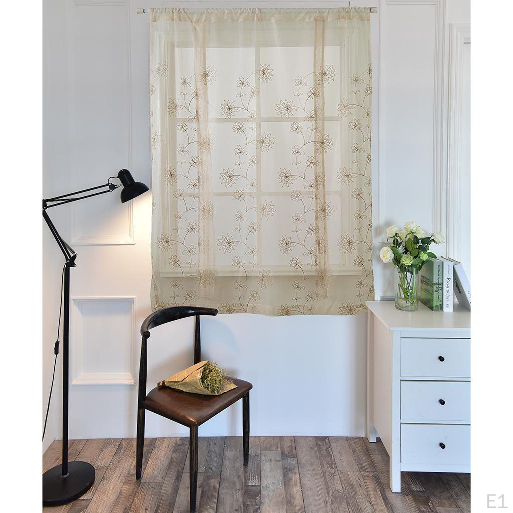 Оконные вышитые завязывающиеся шторы W46xL63 дюйма