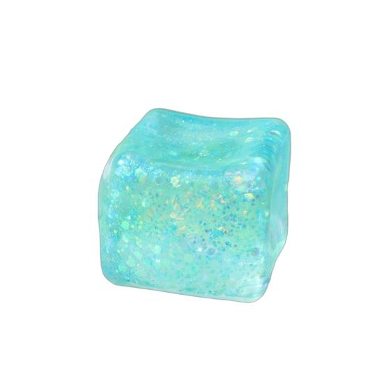Ice Cube Squeeze Toy with Glitter Slow-Rising Water Cube TPR Fidget Toy for Stress Relief Portable Decompression Gadget for Kids