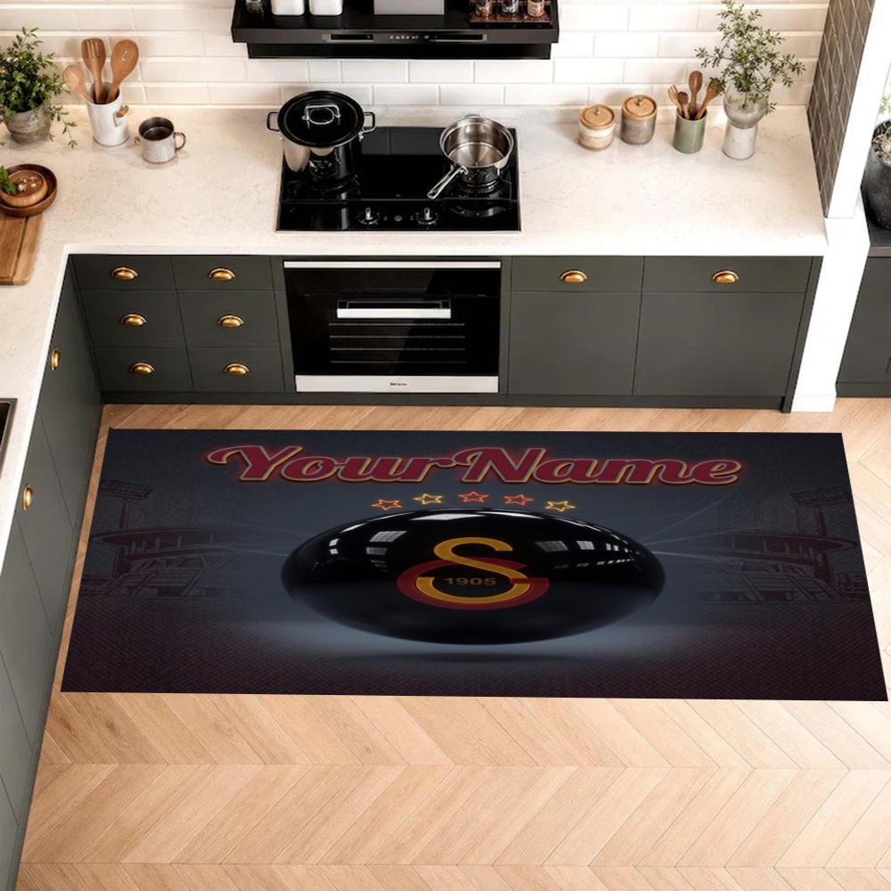Galatasaray1 Customize Your Name Kitchen Floor Mat Nonslip Carpet Doormat Suitable For Living Room Kitchen And Bathroom Home Decor