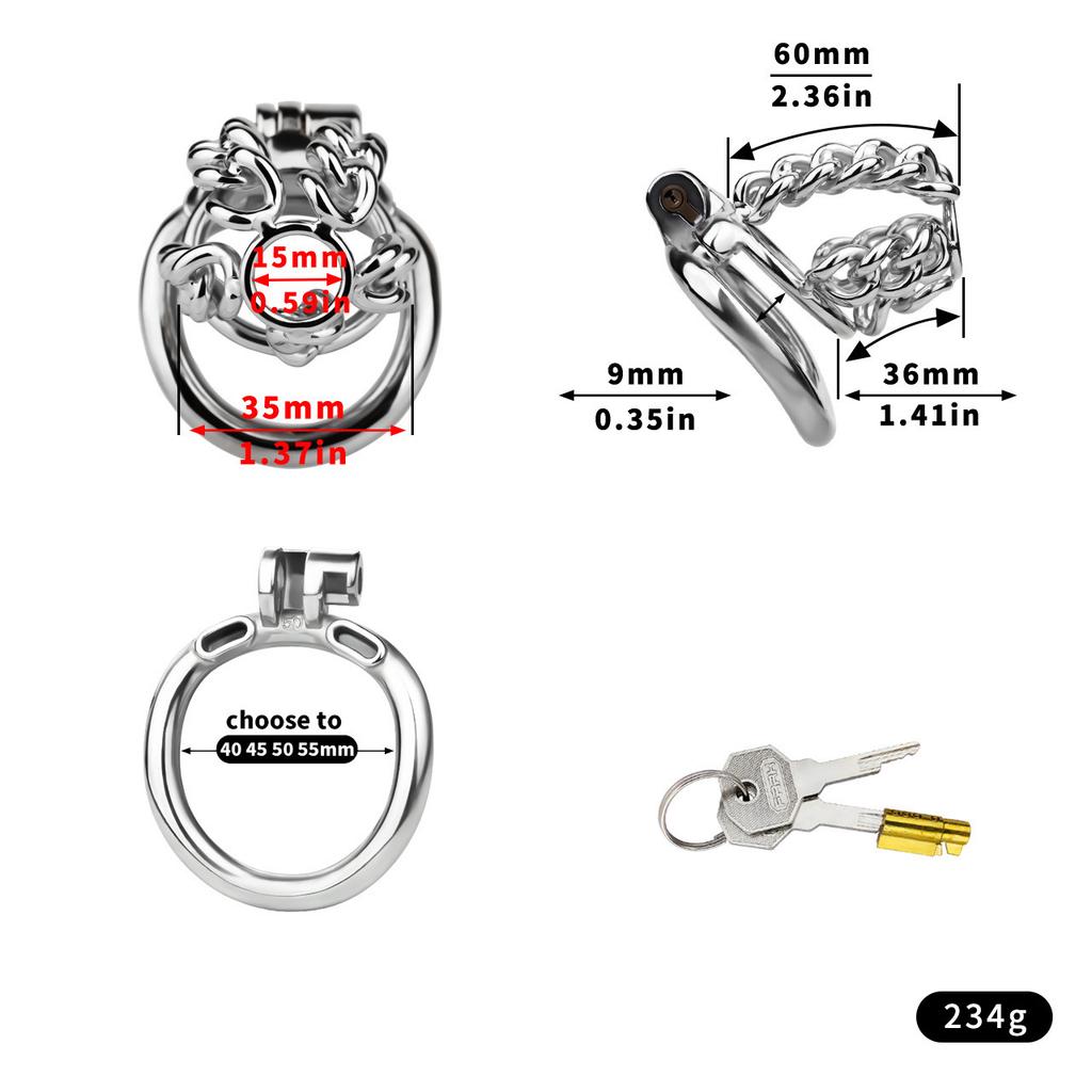 Замок целомудрия из нержавеющей стали, металлический замок целомудрия, клетка для пениса, целомудрие, гей-секс-игрушки, кольцо для члена, уретральное целомудрие, БДСМ