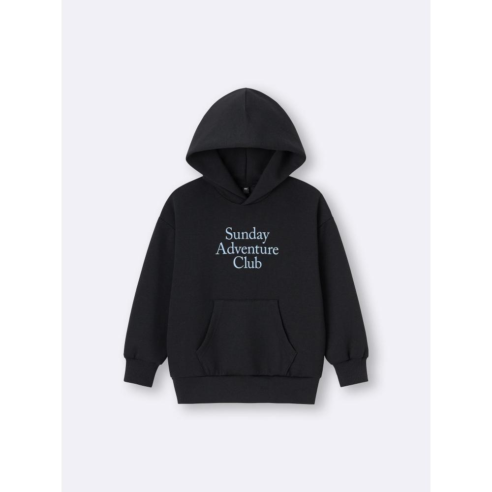 GU by Uniqlo Детская объемная толстовка с капюшоном Логотип