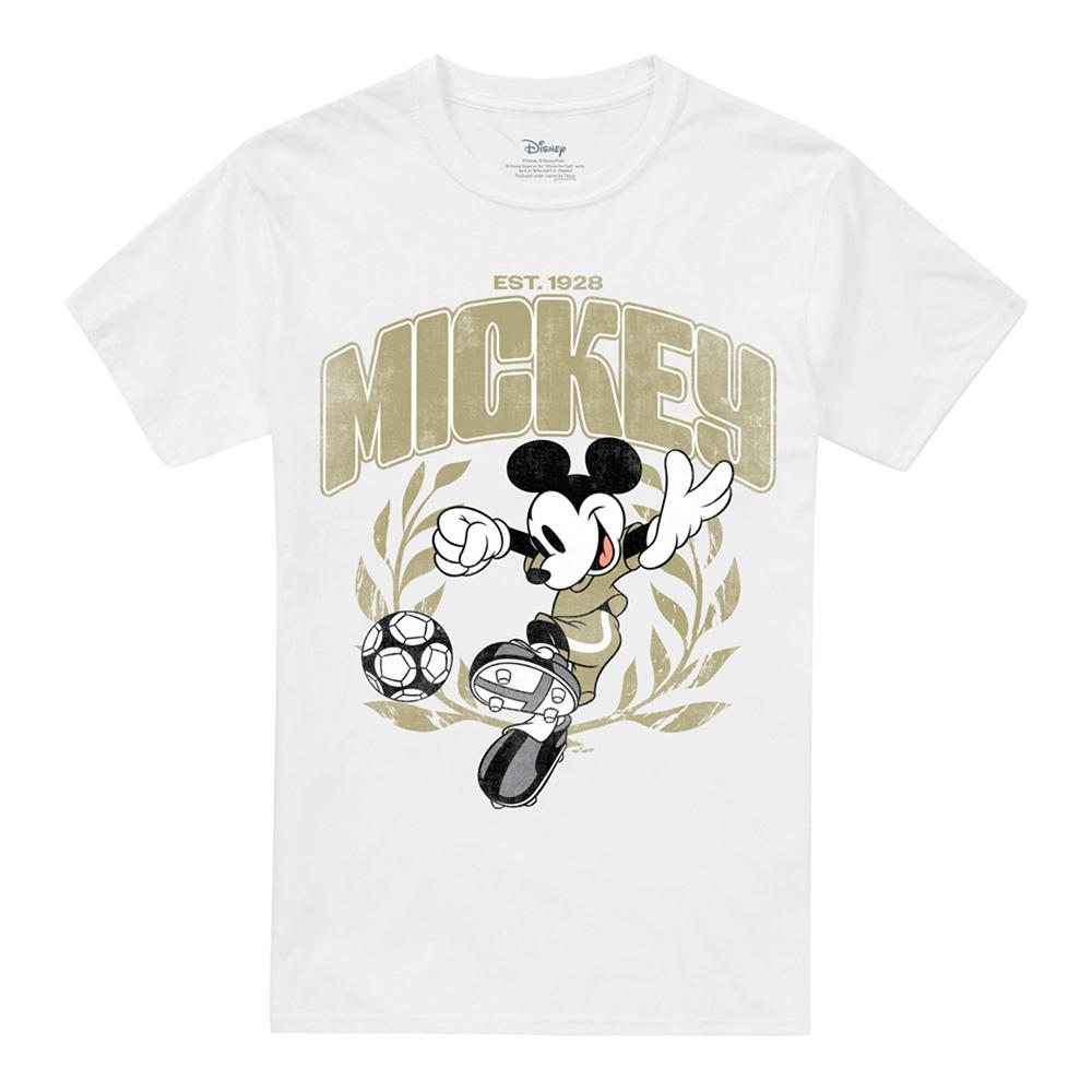 Disney Unisex Adult Mickey Mouse Laurel Football T-Shirt
