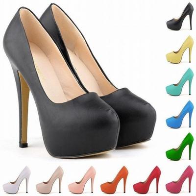 Женские туфли-лодочки 14 см, сексуальные, супер высокие каблуки, модные, с круглым носком, на платформе, каблуке, повседневные, вечерние, нарядные, красные, свадебные, большой размер 44