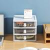 Cute Transparent Desk Organizer Drawer - Clear Plastic Stationery Storage Box Home School Office Organizing Container