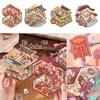 Pocket Cabin Chinatown 3D Sticker 3D Miniature Scene Sticker DIY Playable Sticker New Year Gift