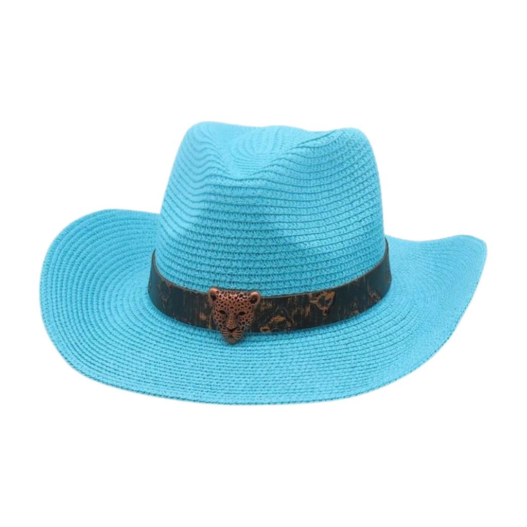 Премиум Этнический Стиль Плетеная Соломенная Шляпа Женская Пляжная Пляж Путешествия Соломенная Шляпа Западная Ковбойская Шляпа