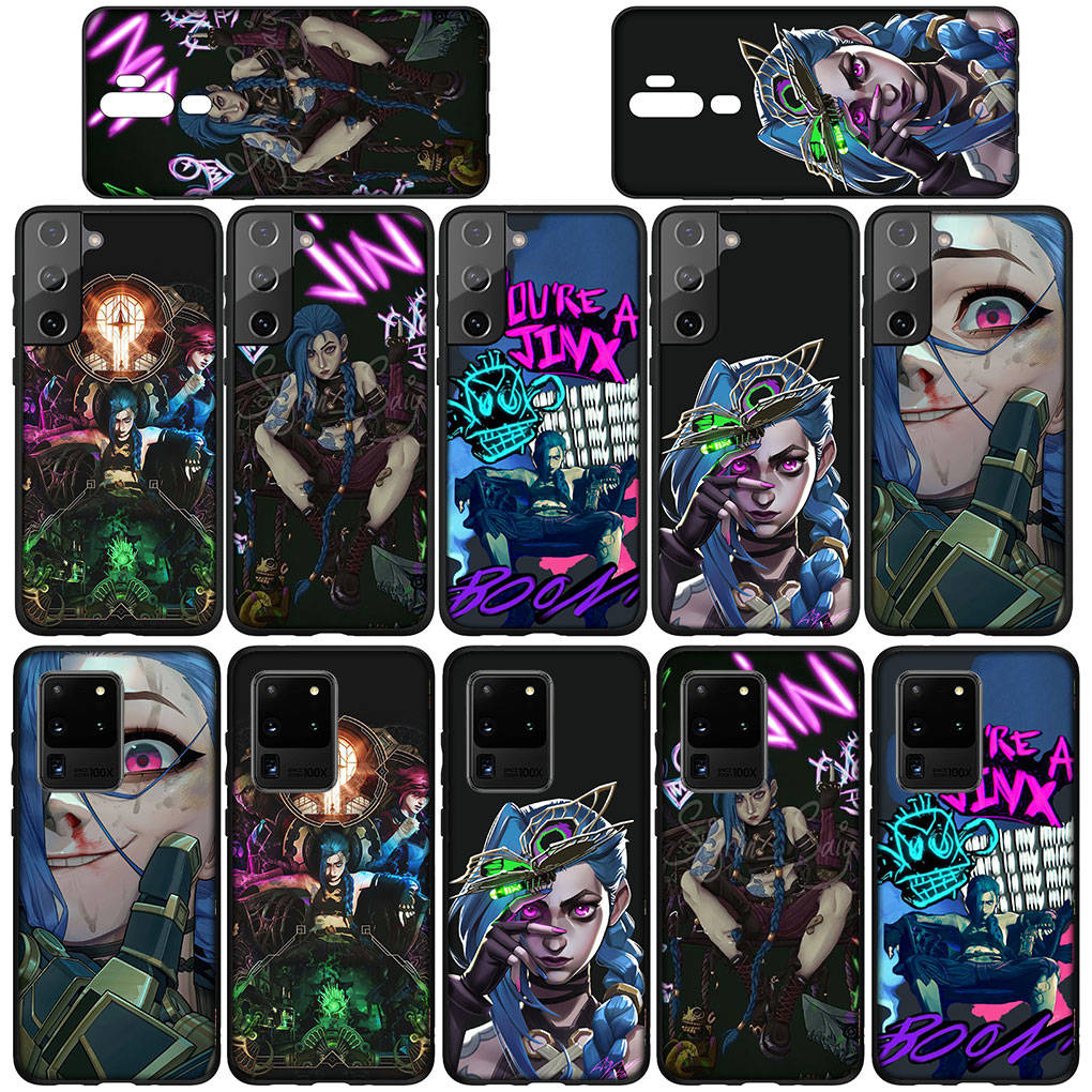 Для iPhone 16 15 Xiaomi Redmi Note 13 12 11 Pro Max X 9 14 Plus XR Samsung Galaxy A15 S24 S23 Huawei OPPO чехол Arcanes аниме игра Jinx Vi чехол для телефона