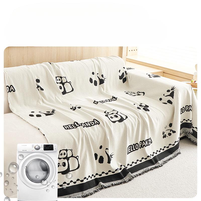 Four Seasons Universal Double-Sided Chenille Sofa Towel Non-Slip Dust-Proof All-Inclusive Cover Cloth Cover Blanket Cute Cartoon Sofa Cover